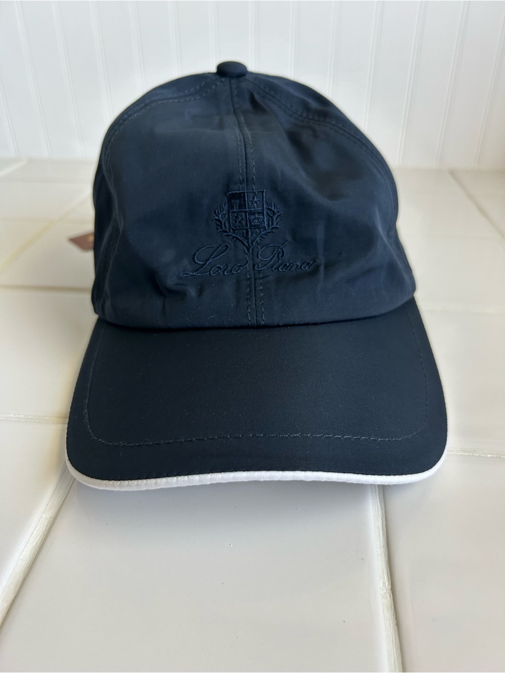Loro Piana Storm System Navy Blue Microfiber Baseball Cap NWT - Picture 4 of 8